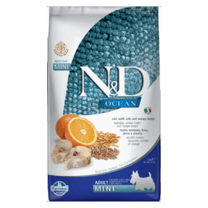 N&D Ocean Cod, Spelt, Oats & Orange Adult Mini Kibble Size Dry Dog Food